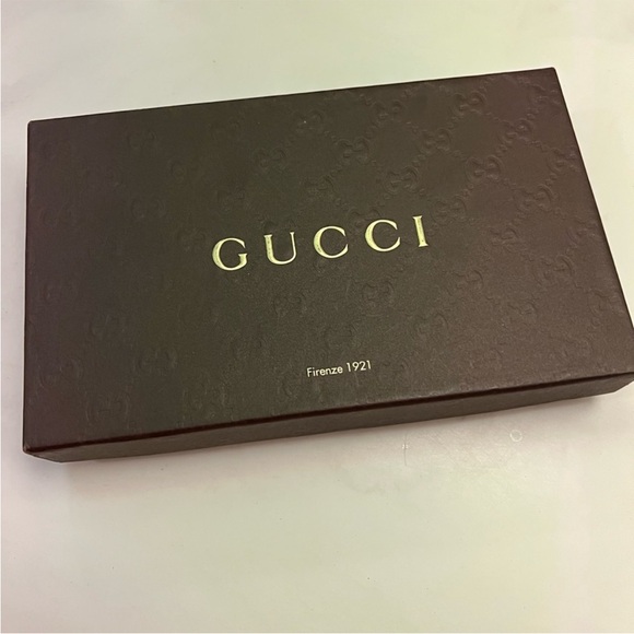Gucci Continental Wallet Canvas Leather Trim Zip Guccissima with Silver Accents - Picture 3 of 3